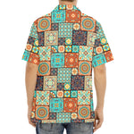 Vintage Floral Patchwork Pattern Print Aloha Shirt