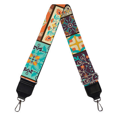 Vintage Floral Patchwork Pattern Print Bag Strap