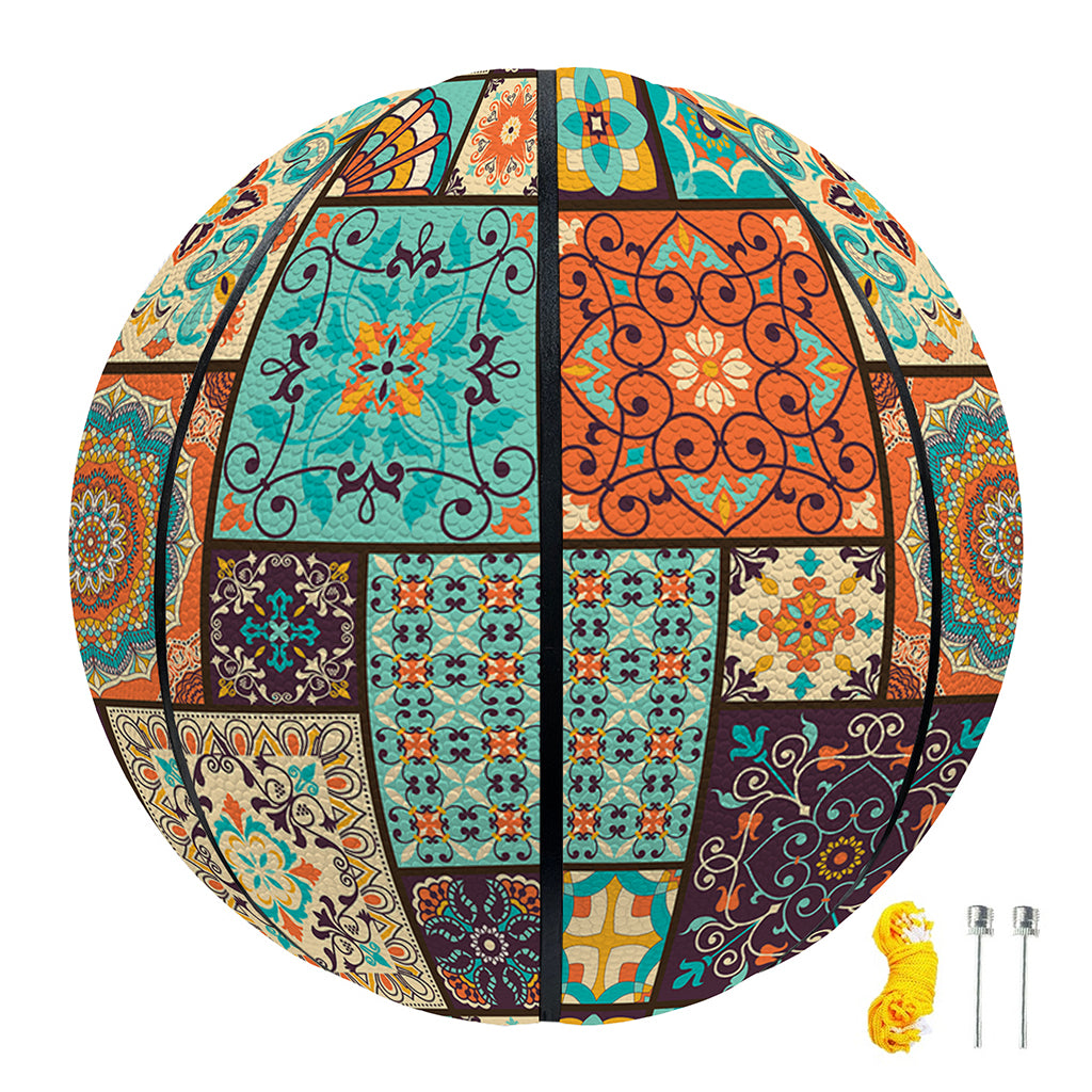 Vintage Floral Patchwork Pattern Print Basketball