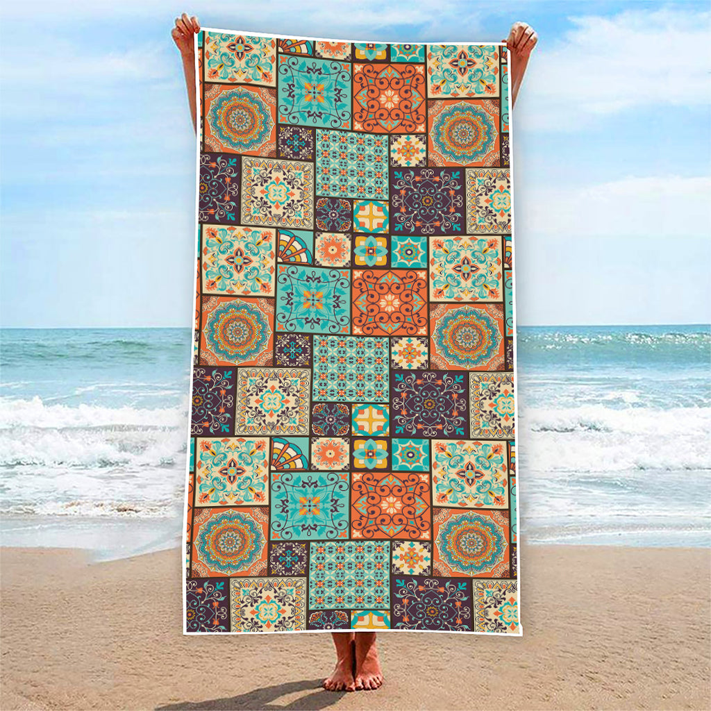 Vintage Floral Patchwork Pattern Print Beach Towel
