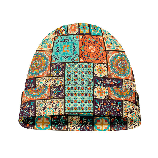 Vintage Floral Patchwork Pattern Print Beanie