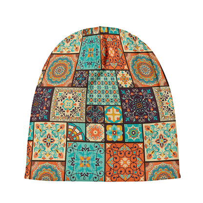 Vintage Floral Patchwork Pattern Print Beanie
