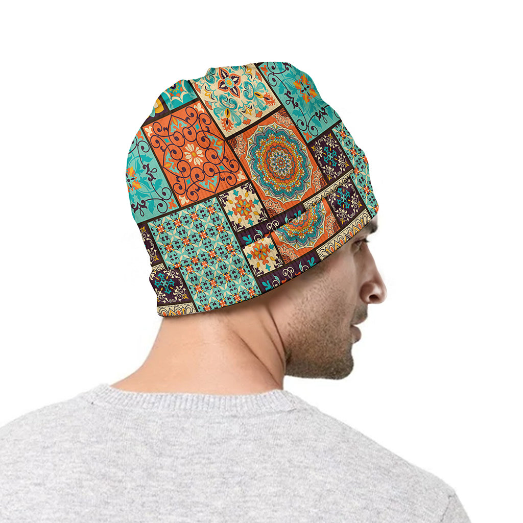 Vintage Floral Patchwork Pattern Print Beanie