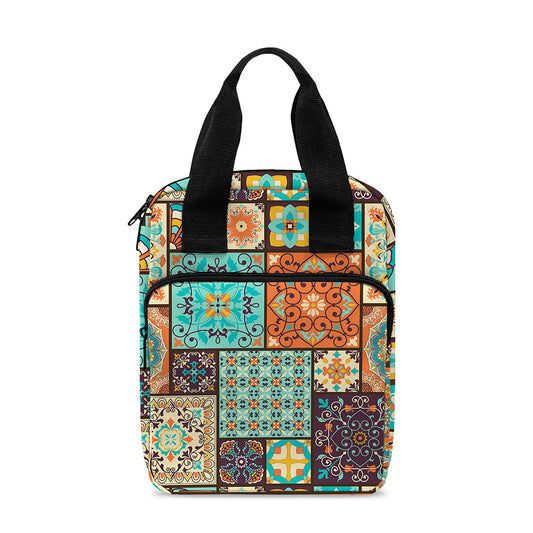 Vintage Floral Patchwork Pattern Print Bible Tote Bag