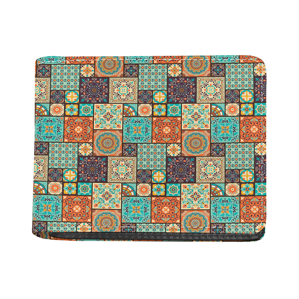 Vintage Floral Patchwork Pattern Print Bifold Wallet