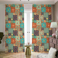 Vintage Floral Patchwork Pattern Print Dimout Pencil Pleat Curtains