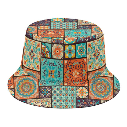 Vintage Floral Patchwork Pattern Print Bucket Hat