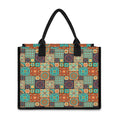 Vintage Floral Patchwork Pattern Print Canvas Tote Bag