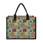Vintage Floral Patchwork Pattern Print Canvas Tote Bag