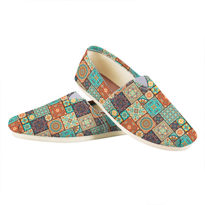 Vintage Floral Patchwork Pattern Print Casual Shoes