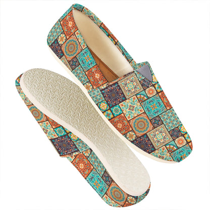 Vintage Floral Patchwork Pattern Print Casual Shoes