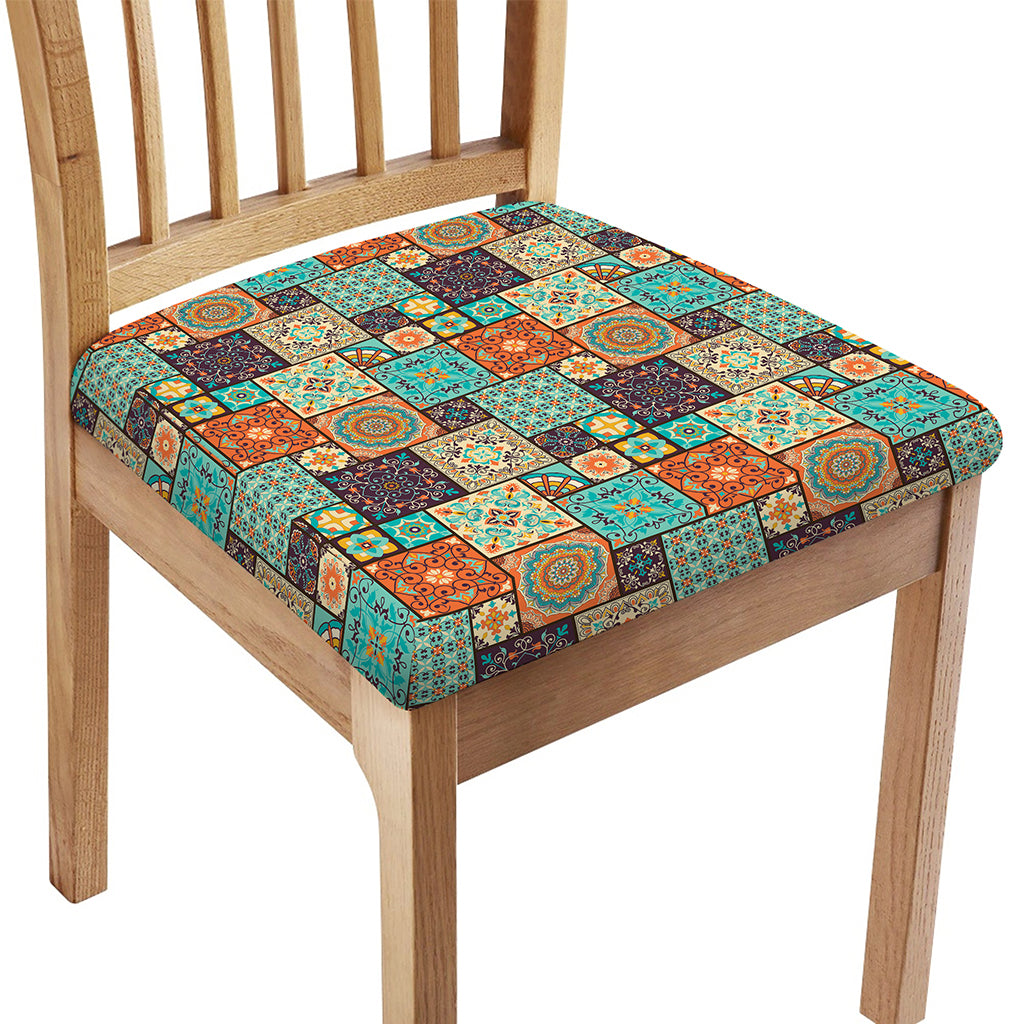 Vintage Floral Patchwork Pattern Print Chair Cushion Cover