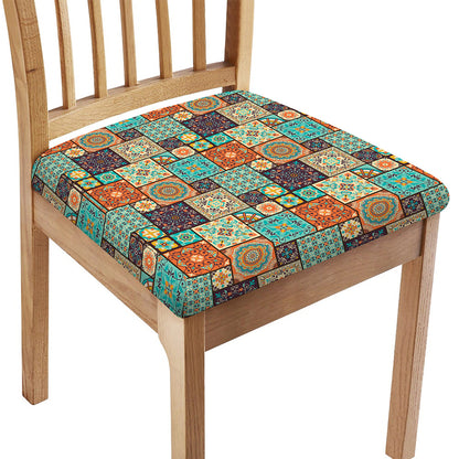 Vintage Floral Patchwork Pattern Print Chair Cushion Cover