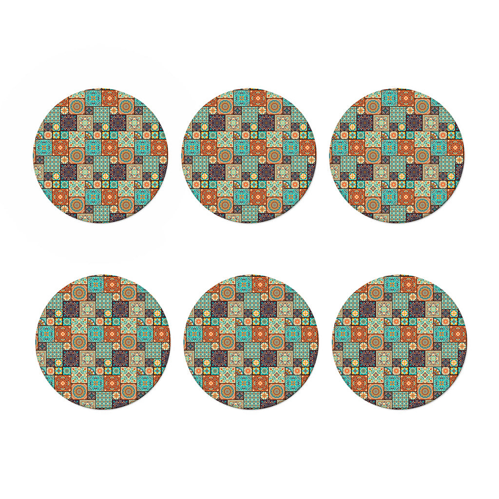 Vintage Floral Patchwork Pattern Print Coaster Set