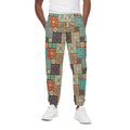 Vintage Floral Patchwork Pattern Print Cotton Sweatpants
