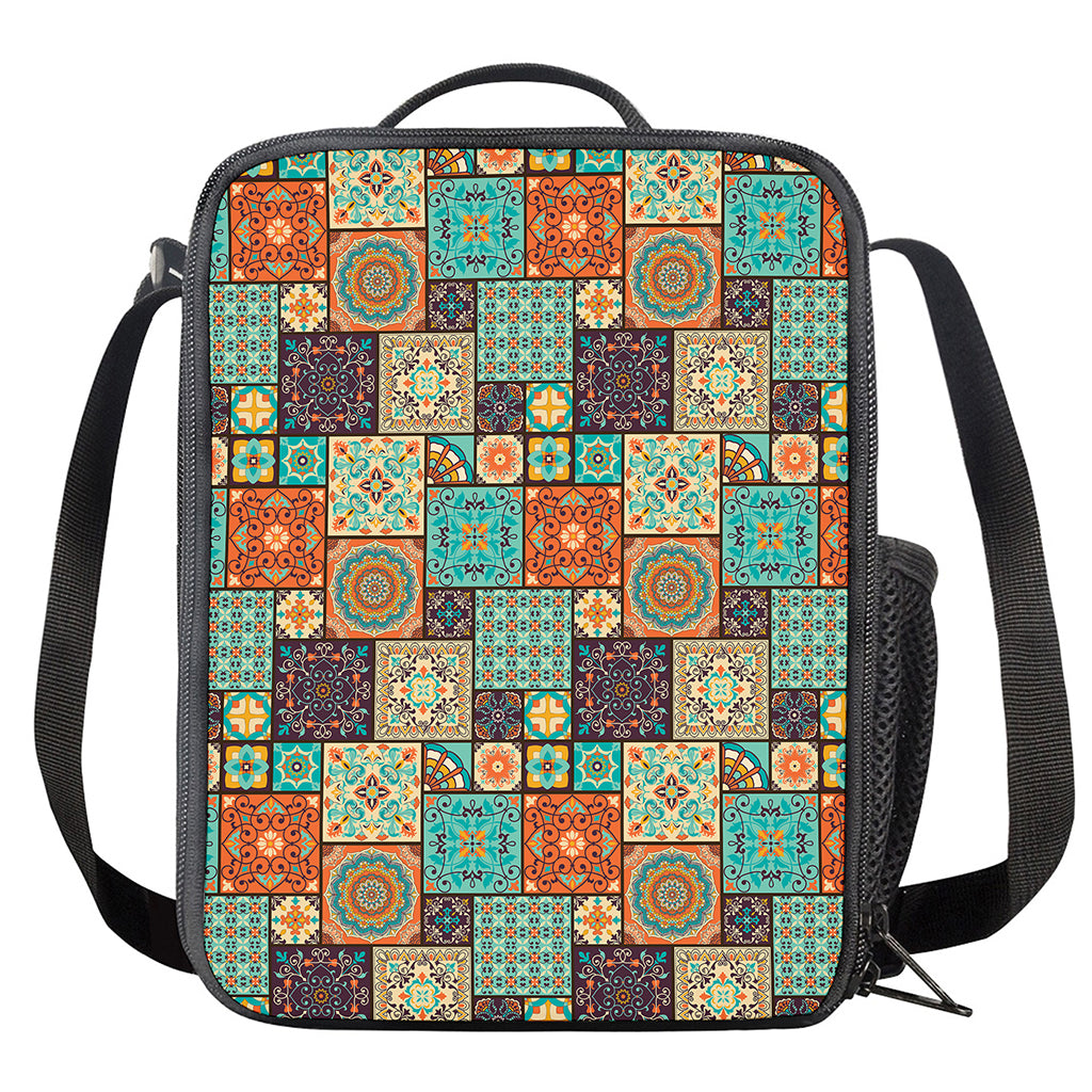 Vintage Floral Patchwork Pattern Print Crossbody Lunch Bag