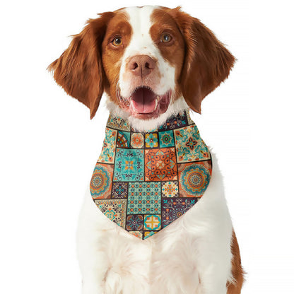 Vintage Floral Patchwork Pattern Print Dog Bandana