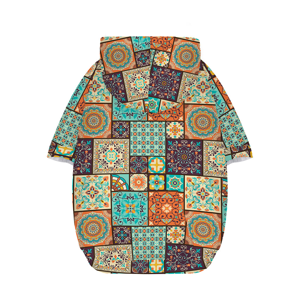 Vintage Floral Patchwork Pattern Print Dog Zip Up Hoodie
