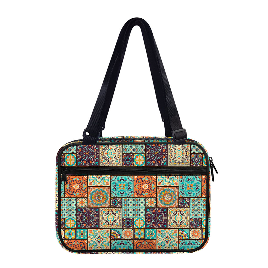 Vintage Floral Patchwork Pattern Print Double Strap Bible Bag