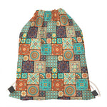 Vintage Floral Patchwork Pattern Print Drawstring Bag