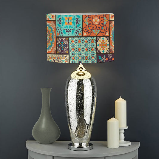 Vintage Floral Patchwork Pattern Print Drum Lamp Shade