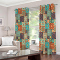 Vintage Floral Patchwork Pattern Print Extra Wide Grommet Curtains