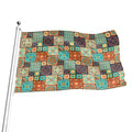 Vintage Floral Patchwork Pattern Print Flag