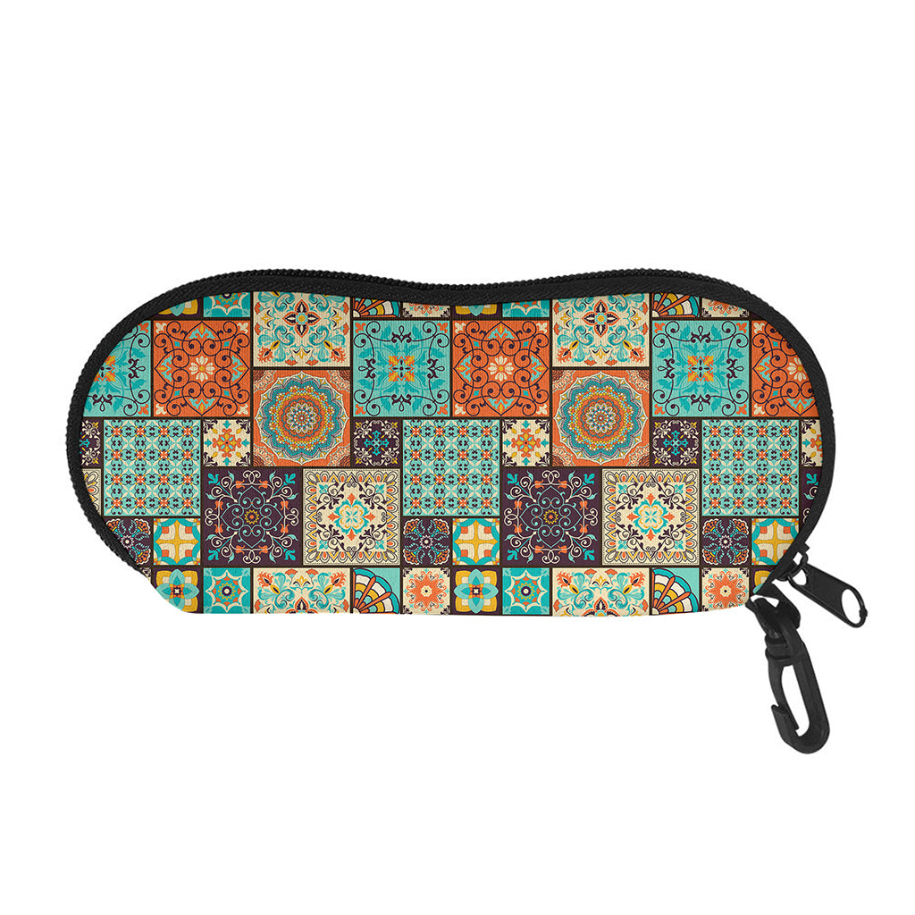 Vintage Floral Patchwork Pattern Print Glasses Case