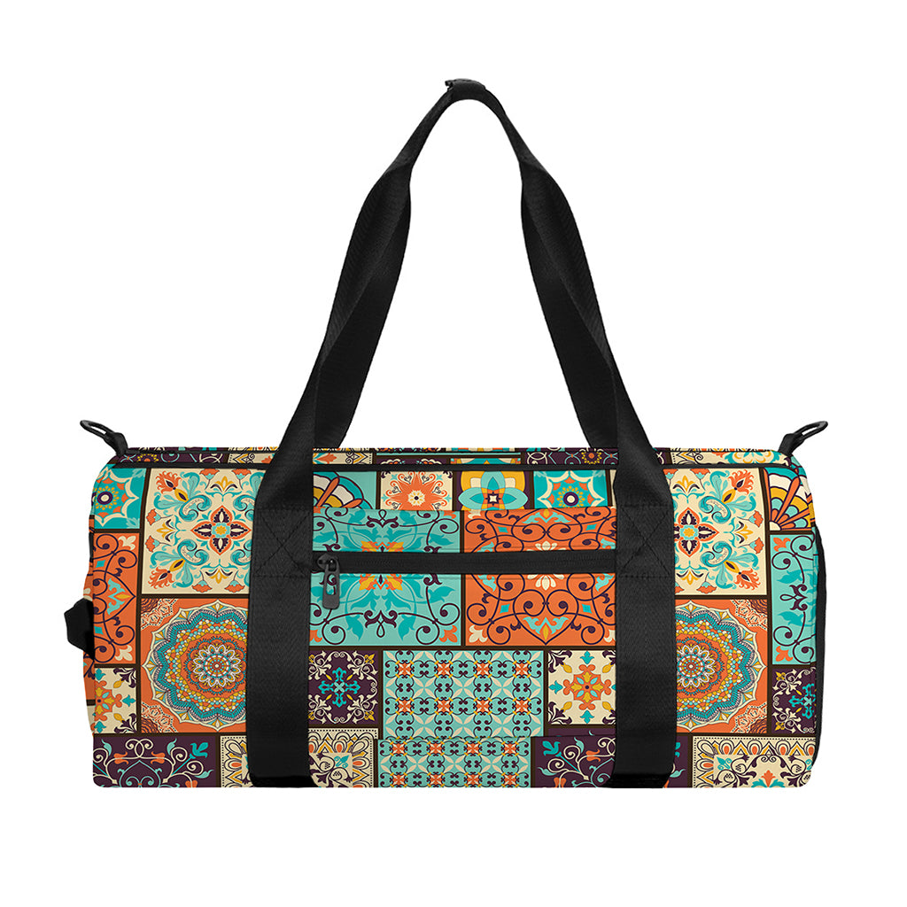 Vintage Floral Patchwork Pattern Print Gym Bag