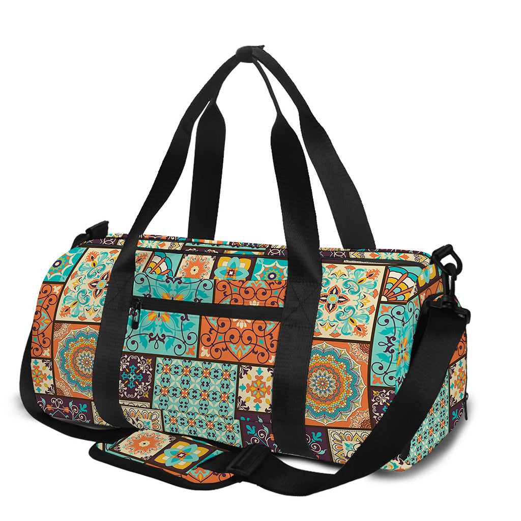 Vintage Floral Patchwork Pattern Print Gym Bag