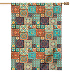 Vintage Floral Patchwork Pattern Print House Flag