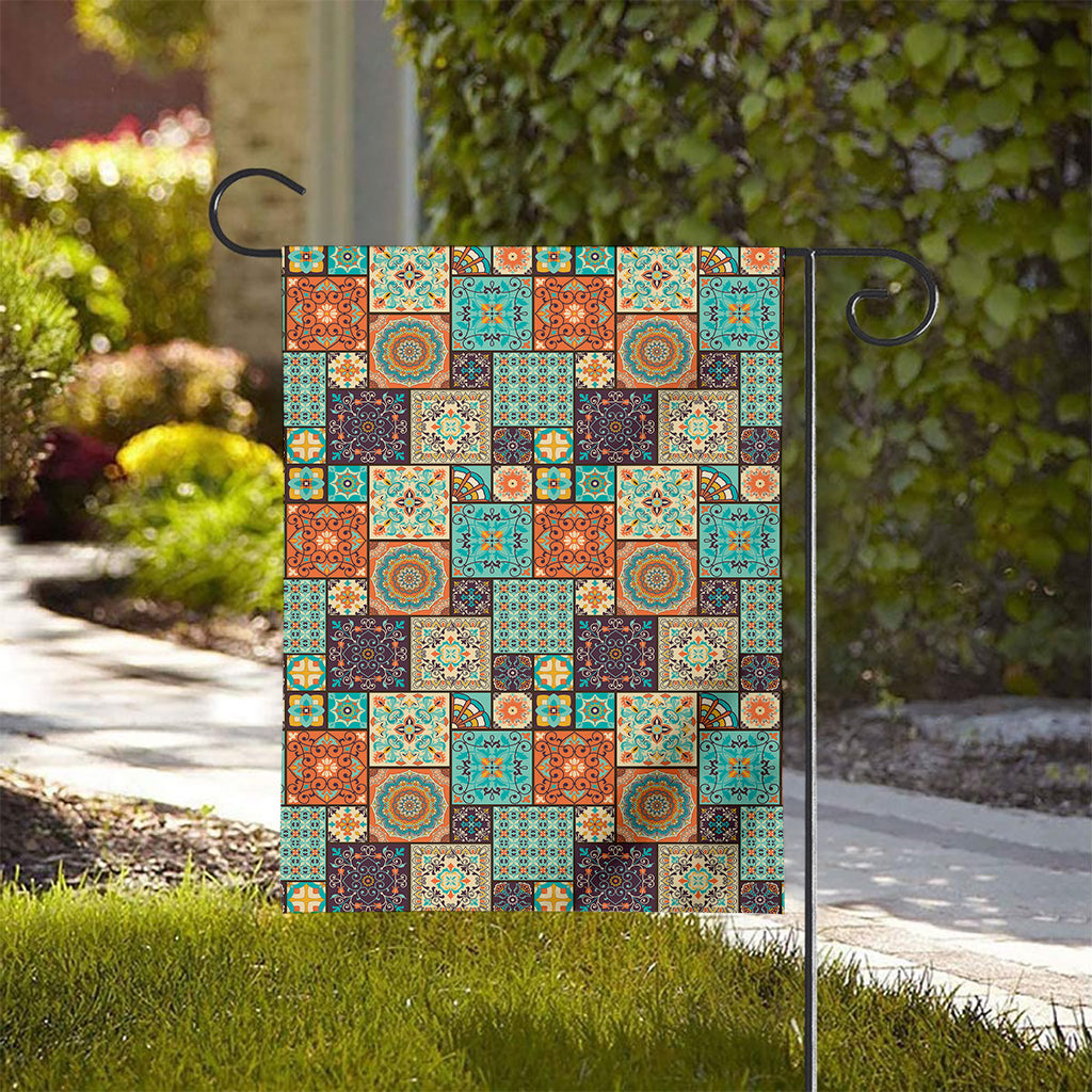 Vintage Floral Patchwork Pattern Print House Flag