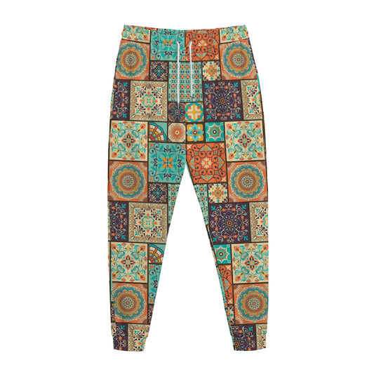 Vintage Floral Patchwork Pattern Print Jogger Pants