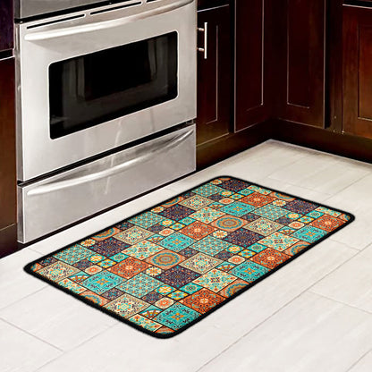 Vintage Floral Patchwork Pattern Print Kitchen Mat
