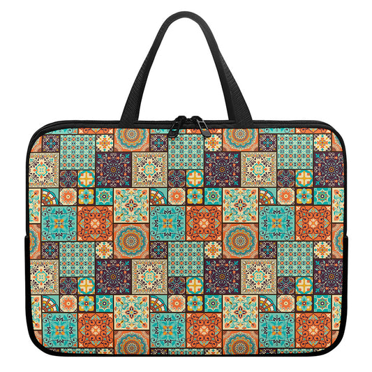 Vintage Floral Patchwork Pattern Print Laptop Sleeve With Handle