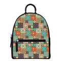 Vintage Floral Patchwork Pattern Print Leather Backpack