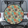 Vintage Floral Patchwork Pattern Print Leather Spare Tire Cover