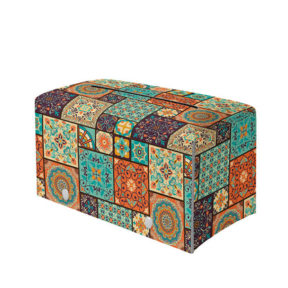Vintage Floral Patchwork Pattern Print Leather Tissue Box Cover
