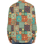 Vintage Floral Patchwork Pattern Print Long Sleeve Baseball Jersey
