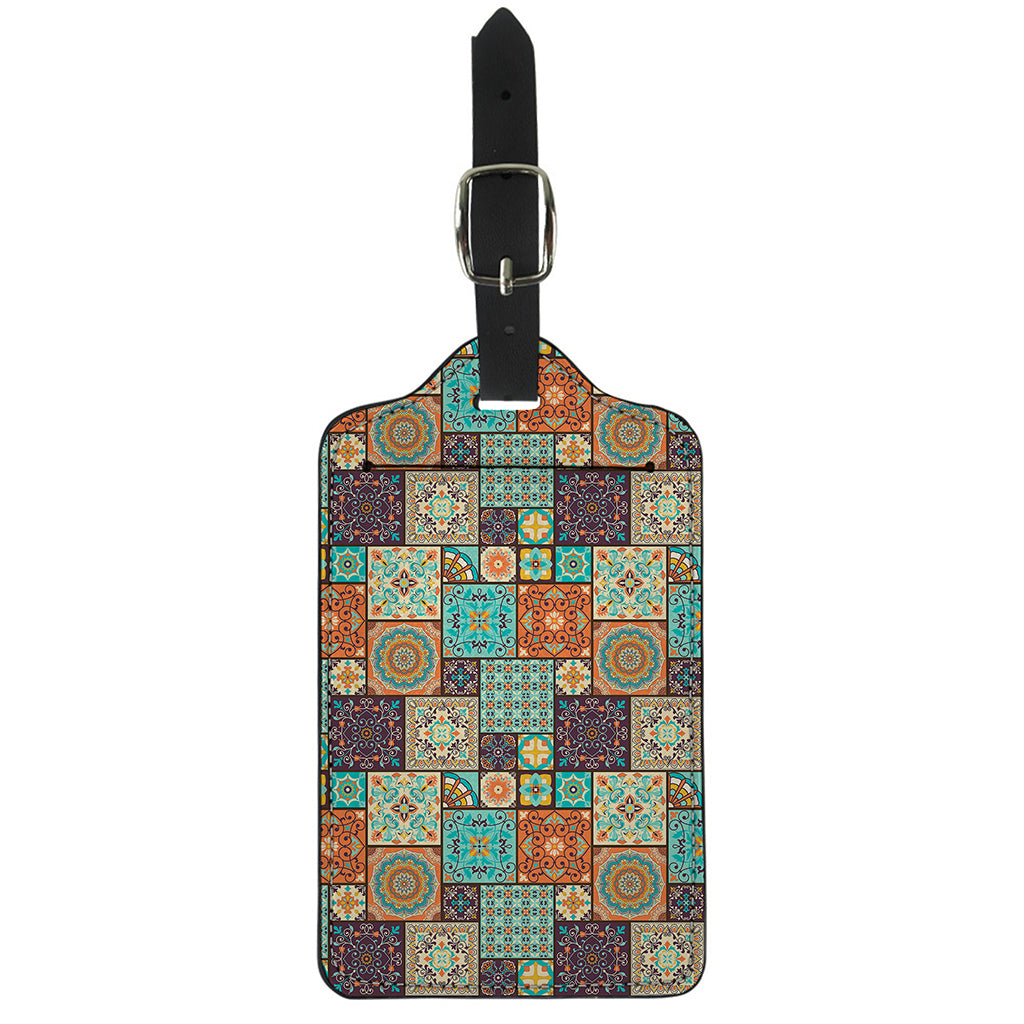 Vintage Floral Patchwork Pattern Print Luggage Tag