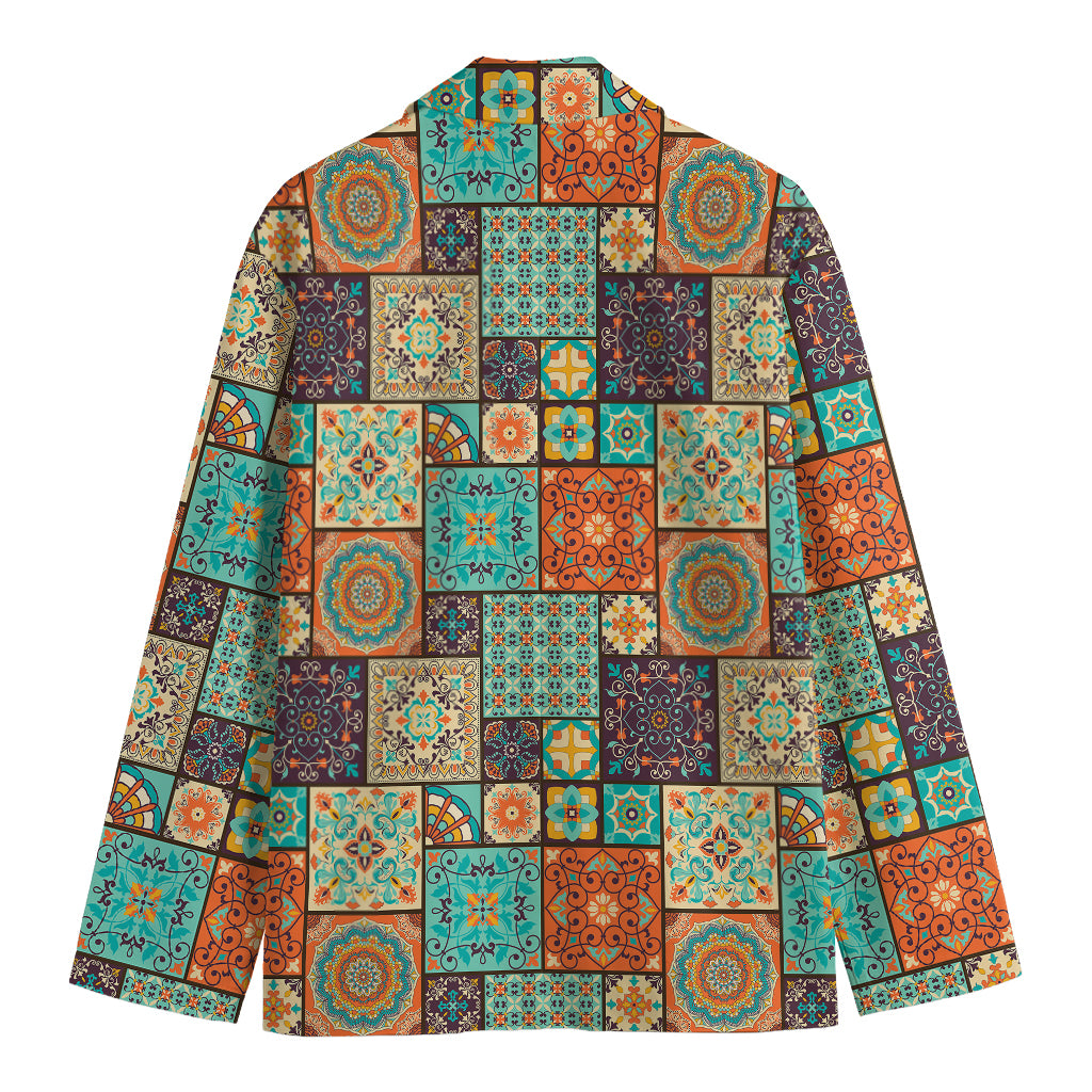 Vintage Floral Patchwork Pattern Print Men's Blazer