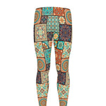 Vintage Floral Patchwork Pattern Print Men's leggings