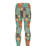 Vintage Floral Patchwork Pattern Print Men's leggings