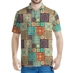 Vintage Floral Patchwork Pattern Print Men's Polo Shirt