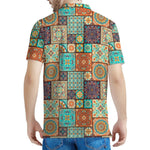 Vintage Floral Patchwork Pattern Print Men's Polo Shirt