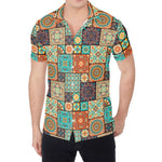 Vintage Floral Patchwork Pattern Print Men's Shirt