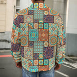 Vintage Floral Patchwork Pattern Print Men's Shirt Jacket