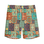Vintage Floral Patchwork Pattern Print Men's Sports Shorts