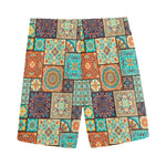 Vintage Floral Patchwork Pattern Print Men's Sports Shorts