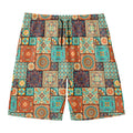 Vintage Floral Patchwork Pattern Print Men's Swim Trunks